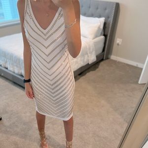 Midi white/gold dress